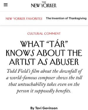 Tavi Gevinson Instagram - I wrote about TÁR for the New Yorker 🤳🏼 link in bio 🪗 thank you @newyorkermag!