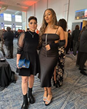 Tawny Newsome Instagram - was told I served “approachable goth” with my trek fam at the @saturnawards (or as people started calling it the Star Trek Awards which you can’t really argue with.)🪐🖖🏾
. 
.
Thanks to @scotiaboyd for pics 
Hair @hairby_a.shani 
MU @luiscascomakeup