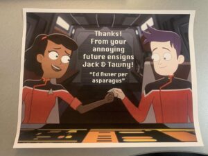 Tawny Newsome Instagram - the nice ppl at @allaccesstrek told me it’s never too late for crossover bts so here go some pics .
.
.
.
#strangenewworlds #thoseoldscientists #startreklowerdecks @startrekonpplus @startrek
