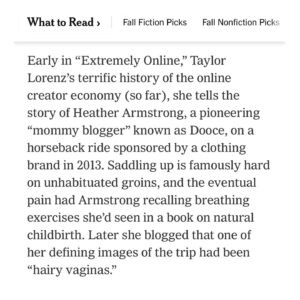 Taylor Lorenz Instagram - Still not over the fantastic review of @extremelyonlinebook in the NYT!!!!!! And they named the book as one of their Fall non fiction picks 🙌🏻