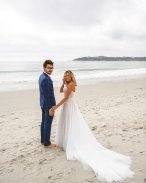 Taylor Dooley Instagram - Living in a real life fairytale ✨ So excited to share photos from our wedding day…first up, our beach ceremony 💛 It was perfectly imperfect, the most unplanned & unstressfull day filled with so much love. We read our own vows that we had written, we laughed, we cried, we got interrupted by a dog who hilariously ran into our ceremony, we praised the Lord, and we LOVED. It was simply the Best. Day. Ever. 😍 check my stories & highlights for more moments from the day 🥰
