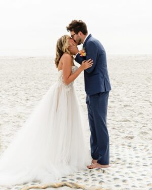 Taylor Dooley Instagram - Living in a real life fairytale ✨ So excited to share photos from our wedding day…first up, our beach ceremony 💛 It was perfectly imperfect, the most unplanned & unstressfull day filled with so much love. We read our own vows that we had written, we laughed, we cried, we got interrupted by a dog who hilariously ran into our ceremony, we praised the Lord, and we LOVED. It was simply the Best. Day. Ever. 😍 check my stories & highlights for more moments from the day 🥰