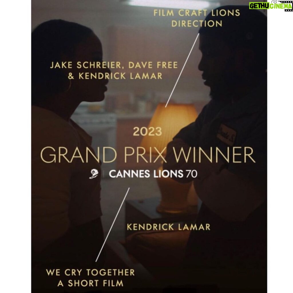 Taylour Paige Instagram - this was the best thing to happen to me in 2020 and set forth a new height and direction for my life in the highest way, I might share one day. We Cry Together was a portal. Thank you Cannes Lion for this acknowledgment. Thank you Jake, Kendrick, Dave for having me ❤️‍🔥❤️‍🔥❤️‍🔥 I’m so very proud of the work.