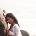 Teja Venkatesh Instagram - In the embrace of the sea, trying to wash away the pain.🌊 📸 @vdop_photography H&M: @noormakeup.sculpture Stylist: @muthunagaimurugesan Wardrobe: @sesha_bridalwear Drone shot @ajitricks_ Jewels @fineshinejewels . #portrait #fashionable #westernfashion #beach #beauty #beautyshots #makeup #portraitphotography #tejavenkatesh #teja #trending #photoshoot