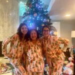 Teri Hatcher Instagram - 3 generations…plus one dad/grandpa/husband off camera making us all smile. Merry Christmas everyone. Wishing you love & peace & joy & health. #matchingpajamas #christmasmorning