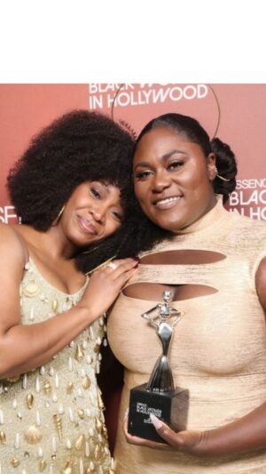 Teyonah Parris Instagram - "Leading the way with class, confidence, and intentionality, these incredible women are shifting the Global black narrative and shattering every glass ceiling as masters of their craft both in front of and behind the camera."-Essence Magazine

Yup!! Thats exactly what they're doing!! What an amazing day celebrating my sis @thedaniellebrooks, and all the other beautifully talented sistas, at this years @Essence Black Women in Hollywood Luncheon!! I just about cried my lashes off from all the love and honor we got to shower Danielle with, and she deserves every bit of it! I'm just so so proud of her and grateful for our love and friendship. Love you, gal and keep on shiiinin!! 

Catch the show on Friday March 15th on @owntv and @streamonmax at 9pm EST.!! My sis gave us a good ol' sermon in that acceptance speech- you're not going to want to miss!!