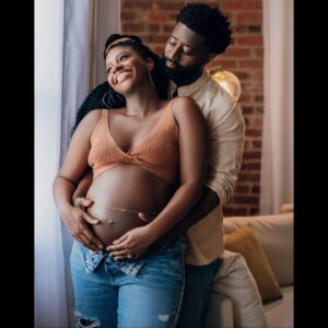 Teyonah Parris Instagram - "The butterflies he gave me turned into little feet!" - unknown 

God showed out when he blessed me with this good GOODT man to venture this journey alongside. Thank you so much for all that you do for me and our family, my love. 

We can't wait to meet you, widdle one!! (I mean... please don't come early cuz the house is still a mess and we have so much to organize! and i aint READY ready...) BUT we do look forward to squeezing and loving on you in God's good timing!! Amen!