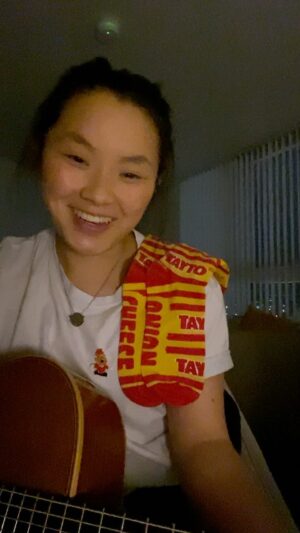 Thaddea Graham Instagram - Thanks to the lovely folk over at @tayto_ni for sending across some goodies ! LOVE the enamel pins!! Decent spuds in every sense of the phrase 😬

(Tune is obvs Teenage Dirtbag by Wheatus   does not belong to me … pls nobody sue me)
