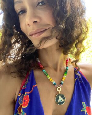 Thandiwe Newton Instagram - I mean… @harwellgodfrey everyone 🙏🏽

There is magic and meaning behind every piece. 

And it’s my birthday in November 😂🤪

Pushing out the love vibes 🌈

Thandiwe