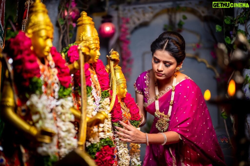 Thanuja Puttaswamy Instagram - HaPpY Ram Navmi May lord Rama bless you with eternal peace & prosperity. . . . . . . . . Outfit: @aarushireddylabel Pc: @vrazz_concepts Jewellery: @akshithaatrendz #festival #happy #god #rama #❤️