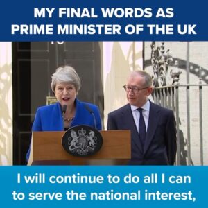 Theresa May Instagram - I will continue to do all I can to serve the national interest, and play my part in making our United Kingdom a great country with a great future - a country that truly works for everyone.‬