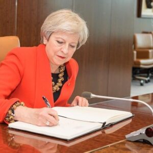 Theresa May Instagram - Good to see @antonioguterres again at the UN to discuss human trafficking & the situation in Ukraine. In particular, how governments can help prevent modern slavery & protect unaccompanied child refugees, who are being left to the mercy of criminal gangs attempting to make money from their suffering.