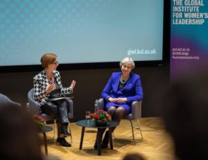 Theresa May Instagram - Great to talk to @juliagillard about the challenges women face both online and in everyday attitudes. Her work at the Global Institute for Women’s Leadership shows we still have a lot to do and we must keep our feet on the accelerator #iwd2022