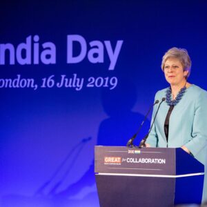 Theresa May Instagram - ‪From where I stand today I see the very modern face of UK-India relations. World-leading businesses. Cutting-edge technology. ‬
‪#IndiaDay 🇬🇧🇮🇳‬