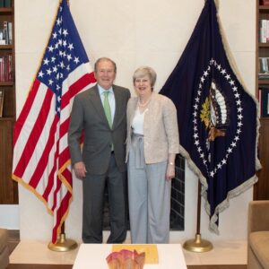 Theresa May Instagram - It was a pleasure to see President Bush again to discuss the special relationship between our two countries and the importance of defending our values in a world where they are increasingly under threat.