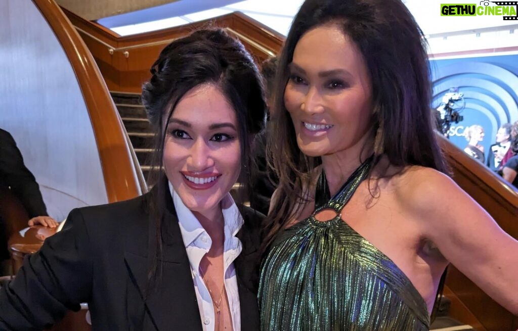 Tia Carrere Instagram - Straight from the ultra glamorous @theacademy #governorsawards @pedebevec and I celebrating @im.angelabassett #melbrooks #carollittleton #michellesatter I flew to Maui to perform @slackkeyshow with @daniel_ho_creations and @georgekahumoku - and enjoy da best @ululanishawaiianshaveice #lovinglife #grateful ♥️ p.s. Maui still needs our help and Ululanis has taken care of so many with their GoFundMe. See link in my bio.