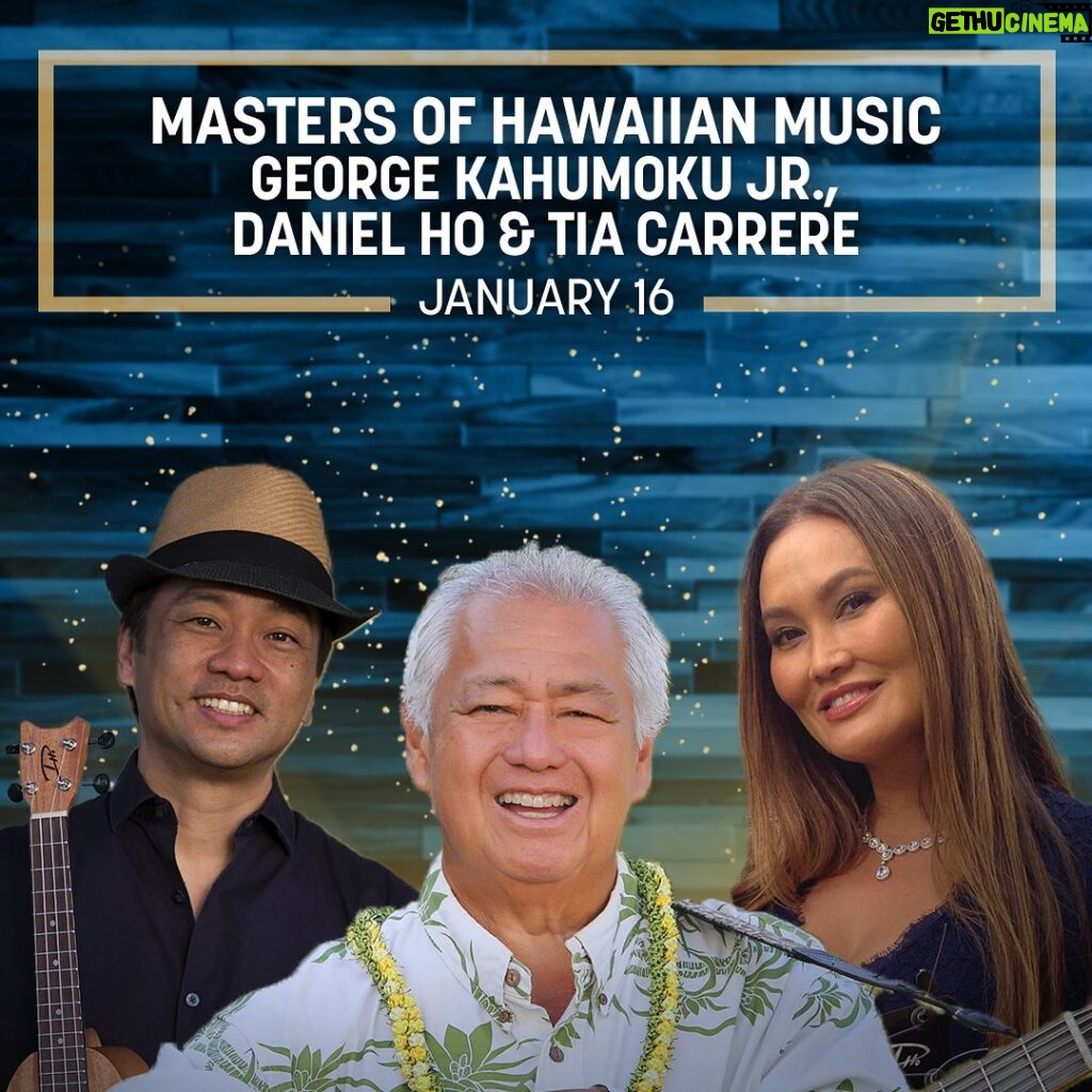 Tia Carrere Instagram - GRAMMY® Winners George Kahumoku Jr., Daniel Ho & Tia Carrere present their renowned Slack Key Show® for one night only at Blue Note Hawaii, Jan 16 at 7 PM. Experience the rich blend of Hawaiian slack key guitar, ‘ukulele and traditional/new mele. Get your tickets today! 🎫✨