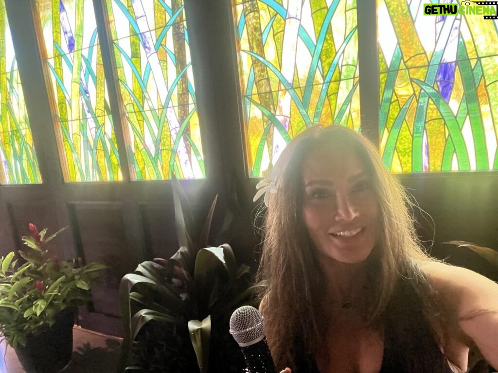 Tia Carrere Instagram - Gramma would’ve loved this stained glass window @anainahou Looks like a lamp she had! I think my mom has it now 😊 @daniel_ho_creations @georgekahumoku and I are looking forward to tonight’s show- our last here in Hawaii for now!