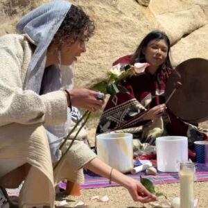 Tiffany Panhilason Instagram - When we come together in prayer and commUnion, the Divine emerges and speaks in a powerful way. 🪶

A Greater Force is palpable, guiding and weaving amongst us. 🌀

Opening our hearts, connecting us to the Truth of our Unity, awakening the parts of us that Know and reminding us of the beauty of life. 🌹

Thank you Mother Earth. For everything. 🙏🏼

Thank you Guardians of the Land. 🙏🏽

Thank you, muchísimas gracias, haux, tlazocamati. 🙏🏾

May we continue to remember,
One Frequency 🪞