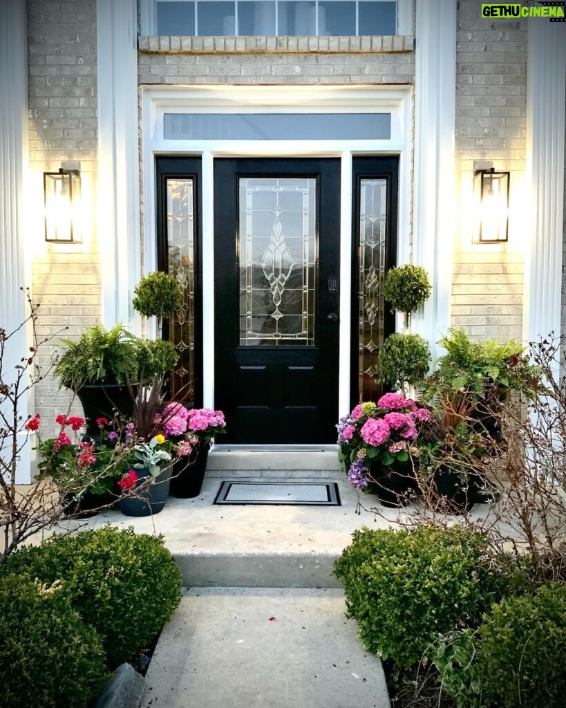 Tiffany Brooks Instagram - #AD Swipe to see the before! @HomeDepot @Citi The Home Depot had all the materials I needed, from the gorgeous urns, plants, lighting and door mat! AND I was able to use my Home Depot Consumer Credit Card to help give this front door some LIFE!