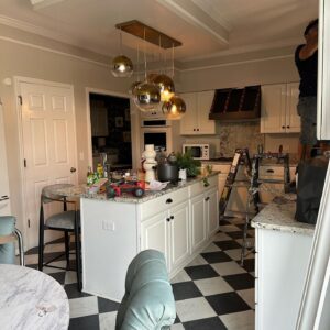 Tiffany Brooks Instagram - I’m doing a quick kitchen refresh…. Painting my cabinets, I rendered these two kitchens for inspiration.. WHICH COLOR??
A: Icy Blue
B: Jewel Toned Green