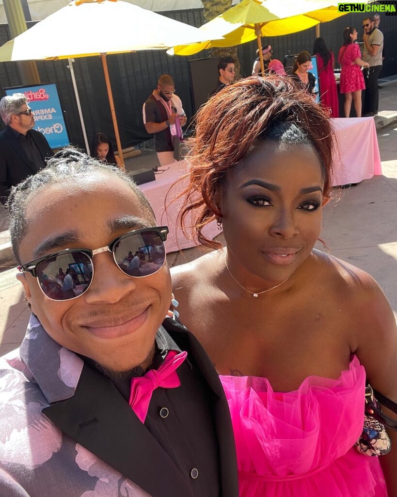 Tiffany Brooks Instagram - Ohh wee yall @barbiethemovie premier was EVERYing!!! Went with option C!! Ohhh prep the shoes! @betsyjohnson_ 🤩🤩🤩 me and my @hgtv friends were in the building! The movie was adorable! My fly a$$ son killed it with his tux! #installingapinkdrivewaynextweek