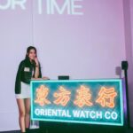 Tiffany Lau Instagram - life flies by us quickly, so it’s important to remember to Take Your Time! 💜 i had a great time at the @orientalwatchcompany party and loved seeing all the beautiful and unique watches everyone had on! 😍 here i am wearing the Franck Muller Vanguard Slim Vintage Classic 😌 #orientalwatchcompany #OWCTakeYourTime #東方表行 @franckmuller_hkmacau #FranckMuller #FranckMullerHKMacau