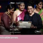 Tillotama Shome Instagram - The prediction of an Ovarian Squeeze of Cosmic proportions has come true!!! The mighty disruptors Just blew up the tomb of gloom Thank you for winning, believing, persevering!! #payalkapadia @kantari_kanmani @divya_prabha__ @chhaya.kadam.75 @kbojanov @cup_o_t @oomaraaaaa creating HERSTORY!! This will remain the forever favourite vintage of @festivaldecannes !! The one taken over by deep brown girls. Kanni and Teeni bon: the Goa girls holding each other gently. Heartburst.