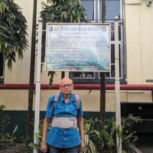 Tillotama Shome Instagram - Batch of 1967
My father Anupam Shome wanted  me to see his school , St. Lawrence High school. He was most afraid we would not be allowed inside. But the most wonderful gate keeper said we could go in for a few minutes, since school was closed. His words made my father so happy.
 Despite being in terrible pain , I saw Baba  transported into a different time , his walk more energetic...He showed off about his school having the biggest playground in Kolkata ( it was very big), stood outside section A, shared memories of coming to the  sick room after being bust post a hockey game, showed me where the Father's stayed.
Baba was a shot put and  javelin champion.

Would like to conclude this post with the words  written on a board as you enter the school.
"Destroying any nation does not require the use of atomic bombs or the use of long range missiles. It only requires lowering the quality of education and allowing cheating in the examination by the students"
Patients die at the hands of such doctors.
Buildings collapse at the hands of such engineers.
Money is lost at the hands of such economists and accountants.
Humanity dies at the hands of religious scholars
Justice is lost at the hands of such judges.
The collapse of education is the collapse of the nation "
#StLawrenceHighschool #Kolkata