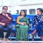 Tillotama Shome Instagram - Thank you @kolkatalitmeet for celebrating @irrfan with such warmth. The session opened with the scene of Ashok and Ashima ( Namesake )walking through Victoria memorial, a short distance away from where we were sitting, and wondering what words would escape in trying to speak about Irrfan. @shubhragupta @tigmanshudhulia aap dono ko humara Salam. Thanks @chatterjeeshahana for the thoughtful conversation. My parents began their romance at Victoria memorial. They had a tree where they met. It was lovely to have them with me that day. They walked to their tree. A day to remember. Warm in @1111clothing Shoes @theater.xyz
