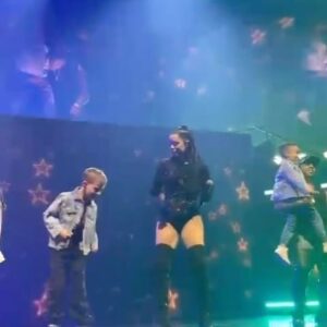 Tina Barrett Instagram - What a magical moment having our kids on stage with us at the @theo2london yesterday can anyone spot my child? Roman busting a move so proud  takes after his mama 😉😘😆🤣😍💗🕺
