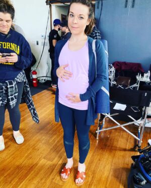 Tina Majorino Instagram - Pregasus. But make it fashion. 🤰🏻🖤 Hours away! Only on @hulu #Delivered ||Sidebar: @brandiisamazing face is the star of these pics||