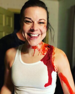 Tina Majorino Instagram - It’s Hallows Eve... obviously it’s the perfect time to share the spookiest #bts pics I have from #Delivered ☠️ Best time I’ve ever had. #BeatUpFromTheFeetUp #StakeCare #StakeAndShake #StakeItToTheGrave