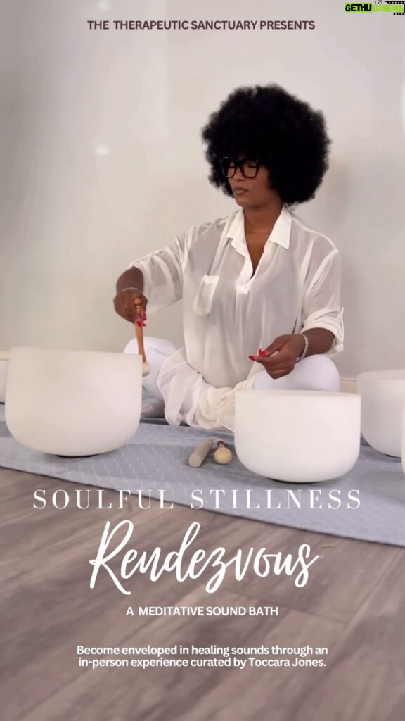 Toccara Jones Instagram - @the_therapeutic_sanctuary Presents… “Soulful Stillness Rendezvous” A Meditative Sound Bath Event With Supermodel, Actress & Sound Healer, Toccara Jones. This Sunday on December 17th from 6-8pm, Join us & discover the serenity that lies within you at @thehealingenvironment | 1675 Cumberland Pkwy SE #202 Smyrna, GA 30080. A few spots left! Reserve Your Spot Today for $33.00 per registration ticket. Tag your spiritual crew and meet me there! 🥰💞💫 🎟️ Purchase Tickets: thehealingenvironment.org (Click link in bio) 🧘🏾‍♀️What is Soulful Stillness Rendezvous? A sanctuary for your mind, body and soul curated by Toccara Jones. Each month, we invite you to immerse yourself in a serene oasis of self-discovery, relaxation and rejuvenation. Nurture your soul, find inner stillness and embrace the journey to a more balanced and harmonious life. #healing #soundbath #soundhealer #meditation #spirituality #spiritualevent #Light #love #peace #wellness