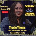 Tracie Thoms Instagram - The incomparable @traciethoms joins us today, with a reminder to measure your life in love. Episode live at 7:15 am pst/ 9:15 am est. 😱💜 #screamdreamspod #rent #traciethoms #deathproof #horrorpodcast