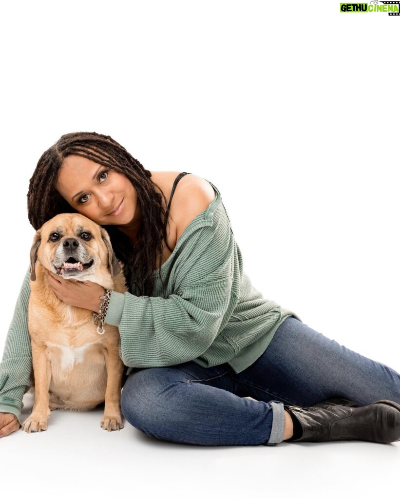 Tracie Thoms Instagram - I’m so obsessed with these adorable shots taken by @charlienunnphotography of me and my #BabyJameson! I love my baby boy so much, and I’m so thrilled to be a part of this project! “Hollywood Tails -Familiar Faces & Their Animal Companions” coffee table book with profits going to @wagsandwalks rescue. When it comes out, buy it!!! In the meantime, follow them!