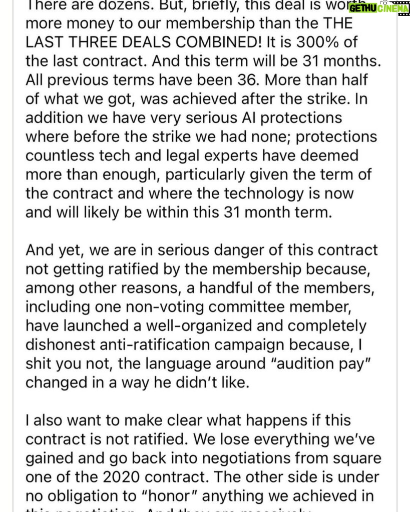 Tracie Thoms Instagram - So much misinformation swirling about. AI is worrisome, sure, but this at least requires our consent and compensation. If this doesn’t pass, we go back to the 2020 deal, which had NO protections at all. AI is here, guys. So many of you all loved it when you willingly gave away your photos (for free) to see what you looked like in high school a few weeks ago. We can’t stop it. SAG doesn’t even have the power to do so. It’s above them. I’d rather have some protections than none. But don’t take my word for it. Read this, from one of our negotiators…. I’m voting yes. And I thank our negotiators for fighting hard for us. Thanks @drew_droege for sharing.