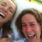 Tracy Pollan Instagram - Happy Birthday Bestie! This first photo may not be the prettiest photo of us gals but it definitely captures our friendship in a nutshell. There is no other person that makes me laugh this hard or this ugly. I love you @jennifer_grey and I cannot wait to celebrate! #bestfriends #bffs