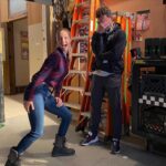 Tracy Spiridakos Instagram - This actually tells you a lot about our day-to-day. This is me getting some important information. This is our executive producer Chad delivering said information. It appears we experience things differently.