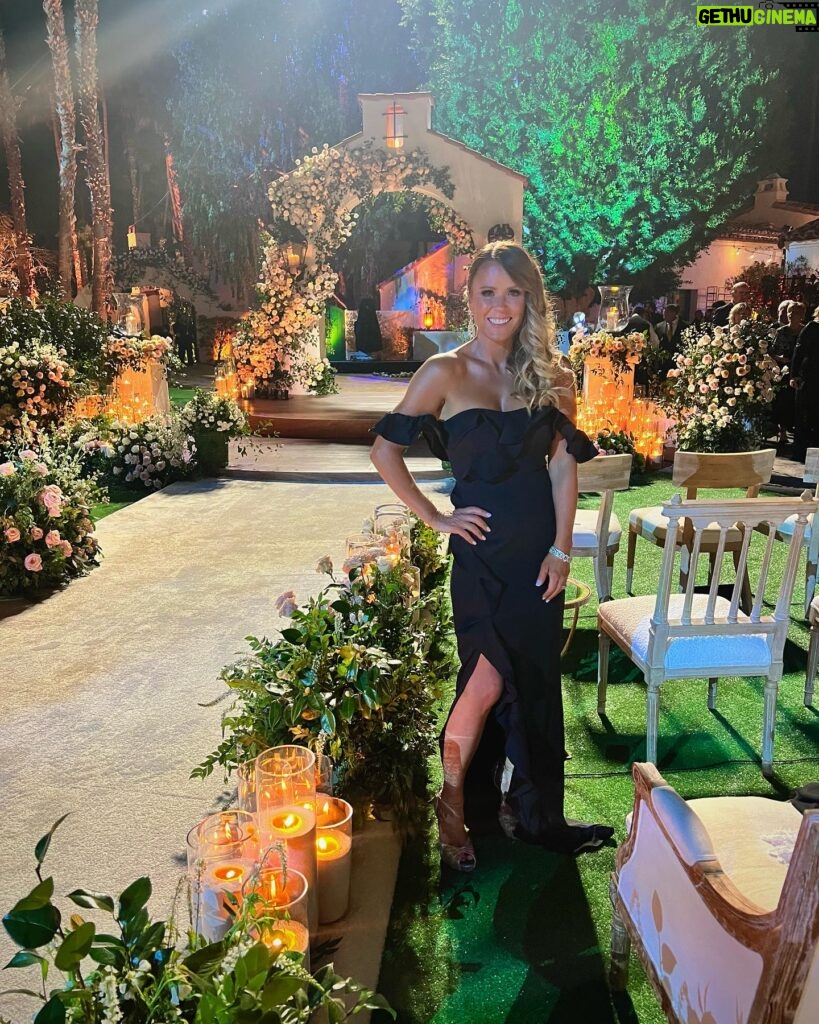 Trista Sutter Instagram - When I applied to be on a new reality show back in 2001, I could never have guessed how that one decision would change my life. 22 years later, I get the honor of being included as a guest at another GORGEOUS ceremony (in large part because of one of my VERY favorite people - @mindyweiss !), celebrating the sweet love of @goldengerryturner and @theresa_nist with the family I created with @ryansutter by my side. The world of @bachelornation is a crazy one sometimes full of drama and heartbreak, but it is one that I am wholeheartedly grateful for. I love these people and to reunite with and meet so many while we all celebrated another love story made me so happy! Congratulations Gerry and Theresa!! 💛 💛💛 Dress: @petalandpup Glam: @emmawillishmu @beautybynorad #goldenbachelor #ilovelove #bachelornation