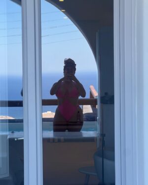 Tyla Gomez Instagram - it’s not about having someone to love me anymore🤍 santorini has my heart ///

outfit details:
first pic @lulus 
White swimsuit@whitefoxboutique 
Yellow dress @revolve 
Orange bikini @knightswim 
pink swimsuit @revolve