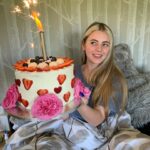 Ulrika Jonsson Instagram - My third Ungrateful is now considered an adult by society…. Happy Birthday, my darling Martha Moo! 18 today! My obstinate, determined, clever, beautifully unconventional, opinionated, gobby, Gemini, lover of vodka. I made you a cake. It’s all about cake. And tomorrow’s Mexican feast. Love you, Martha Sky Hope. ❤️