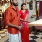 VJ Deepika Lakshmanapandi Instagram - Shooting 📸 Aishu 💕 Outfit @vallis_vaseha Blouse @be_unique_boutique_ Pre- pleating @sareedrapist #vjdeepika #kurukuru #kannainambadhey #saregamatamil