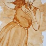VJ Ezhilarasi Instagram - Her obsession pose💗👸 #mirrorselfie @vj_ezhilarasi . . . . #coffeeportrait #coffeelover #coffeetime #coffeeart #artist #instagram #brustro_official #artvibes #instaartist #instagallery #drawing #drawingstudy #practise #coffeehouse #coffeeholic #cafe #painting #coffeepainting #vj #media