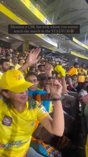 VJ Kalyani Instagram - Therapy = IPL in Chepauk 😍
...
Missed you badly de 💛🥺 @abinaya___official