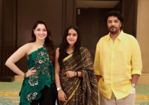 VJ Kalyani Instagram - Loved hosting the promotions of Aranmanai 4, fab conversation!
@tamannaahspeaks & #SundarC sir was the sweetest to mention the work post shoot💛

📸: Deepan🫡

#aranmanai #promotions #host  #tamannah #sundarc #vjkalyani🎤