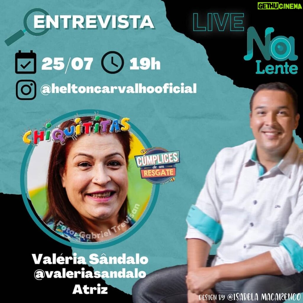 Valéria Sandalo Instagram - Finalmente me rendi à onda de lives! Neste sábado, dia 25, às 19 horas, vou estar ao vivo, live, carne, osso, quilos, gênio forte e tudo mais no programa Na Lente, do querido @heltoncarvalhooficial . Quem vai ver põe o dedo aaaqui 🖐! Boraaaaaa!!!!!