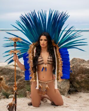 Valentina Feroz Instagram - For a warrior everything is possible 💙
Are you missing your favorite? 🏹 
.
.
.
#photoshoot #blueaesthetic #native #feroz #wwenxt #wwe #manausamazonas