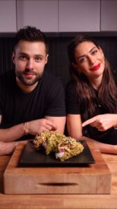 Valentine Thomas Instagram - This crunchy bluefin tuna tacos was fire 🔥 We dipped the Nori sheet in tempura and crushed wasabi peas and fried it. Filled with charred maple-soy bluefin tuna and topped with a spicy mayo 😍 Eminem - Killer (Remix) ft. Jack Harlow, Cordae
