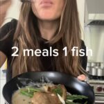 Valentine Thomas Instagram - I got so many amazing questions, that I decided to repost a video of my “2 meals 1 fish” video. This is a prime example of a SUPER easy recipe using the entire fish with flavors that are better than the restaurant. 1- Filet the fish (Ill make a slower more explicative video on this topic) 2- Leave the skin on the filet, salt the skin and set aside. 3- Fry the carcasses of the fish and add a mirepoix (fancy for 1 onion, 1 carrot and 1 celery). I also like to add parsley. 4- Add some white wine and cover with water. Simmer for about 20 minutes. Drain and discard the hard bits. 5- You just made a fish fumet which is and INCREDIBLE base for a sauce 6- To thicken the sauce, make a roux (melt 2 tbsp butter and when melted add 2 tbsp of flour). Then assemble your stock. You’ll have a beautiful cream textured sauce. 7- Then the world is your oyster, add heavy cream, butter, lemon juice, capers, tarragon. Whatever flavors you enjoy. Taste, taste, taste. 8- Heat seed oil (you want a high temperature oil, not olive oil, a little seed oil is better than burnt oil trust me). 9- Wipe the skin of tjr fish with a paper towel and fry skin down. Once the skin is nice and crispy (using a spatula peak under it, you can!). After maybe 5 minutes and the skin is golden brown and crispy, flip the filet over for about 60 seconds. 10- IF THE FISH IS FRESH, don’t be worried about undercooking it. If the fish isn’t fresh, don’t eat it anyways 😂 This is a zero waste recipe that insanely easy to make!! It’s one of many ways to utilize fish :)
